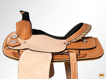 Western Horse Saddle American Leather Basketweave Ranch Roping Cowboy Hilason